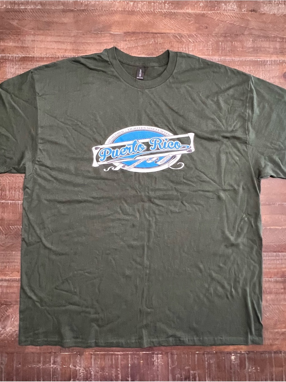Gildan Olive Green Puerto Rico Graphic Tee